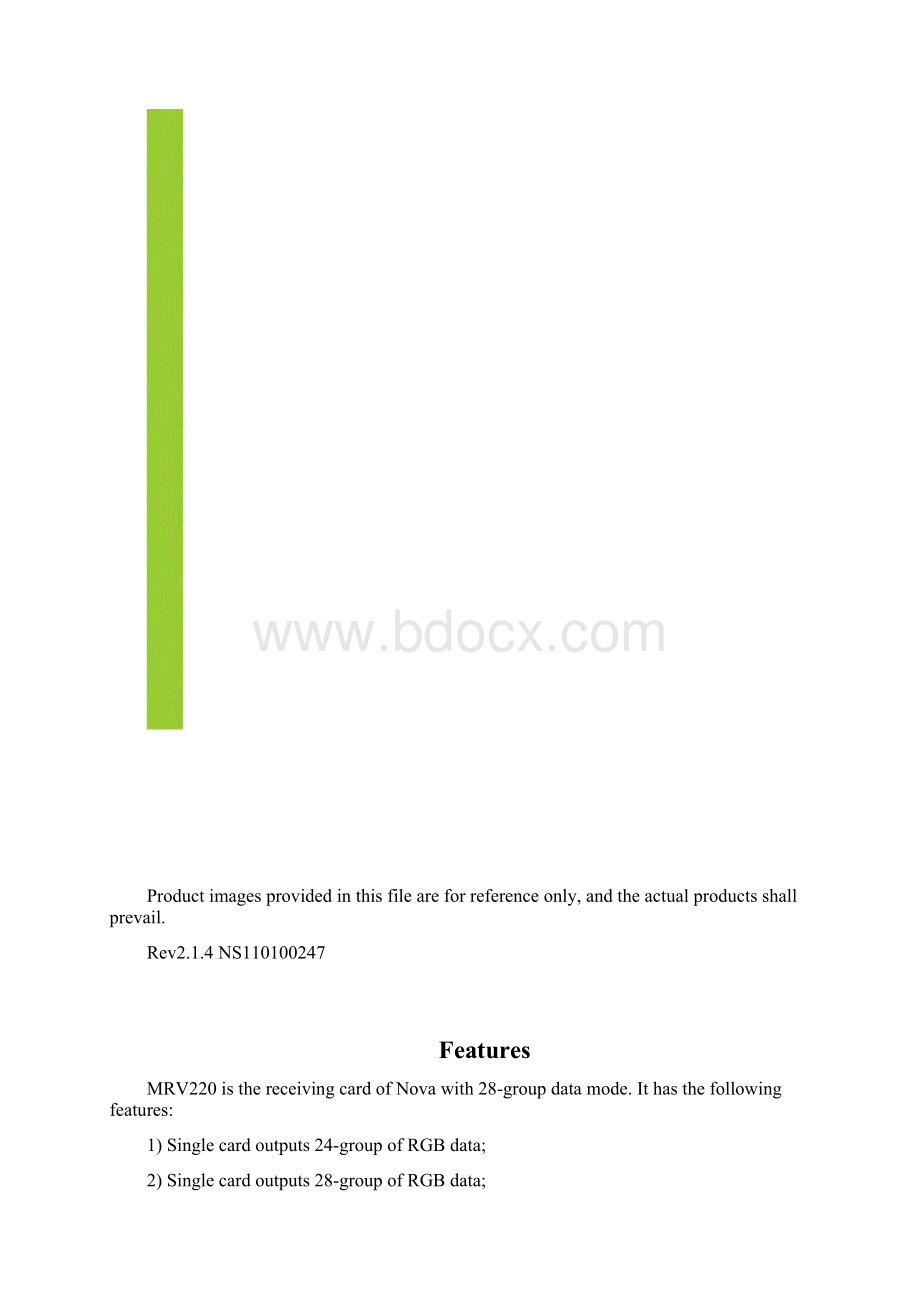 诺瓦科技LED全彩屏接收卡MRV220规格书英文版.docx_第2页