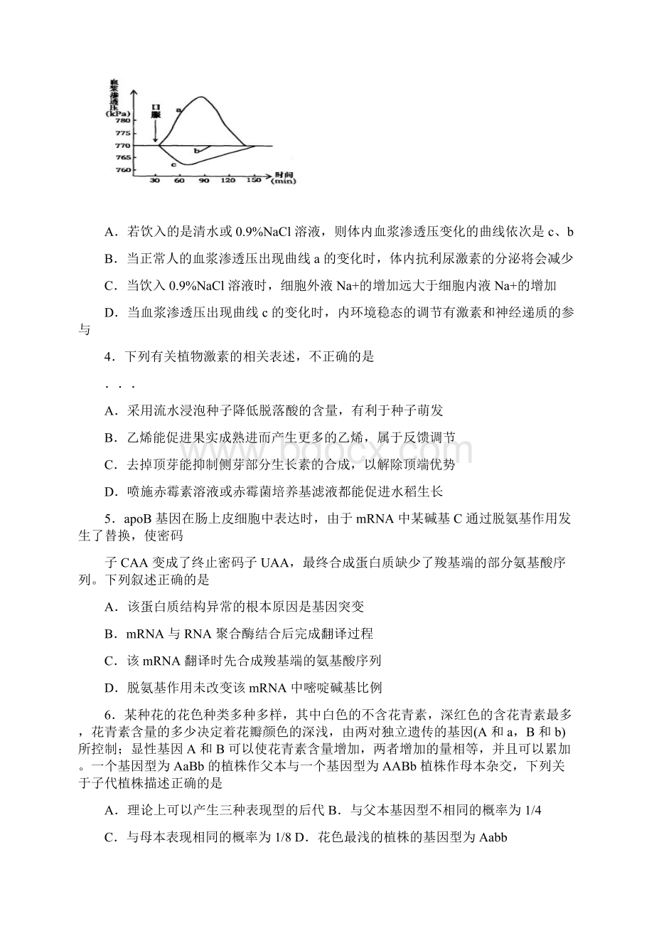 四川省绵阳市届高三生物下学期高考仿真演练试题二.docx_第2页