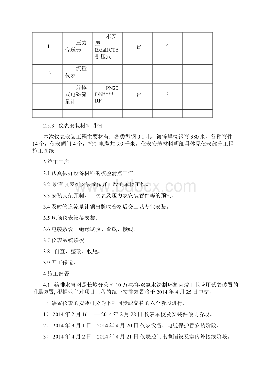 仪表施工技术方案给排水管网文档格式.docx_第3页