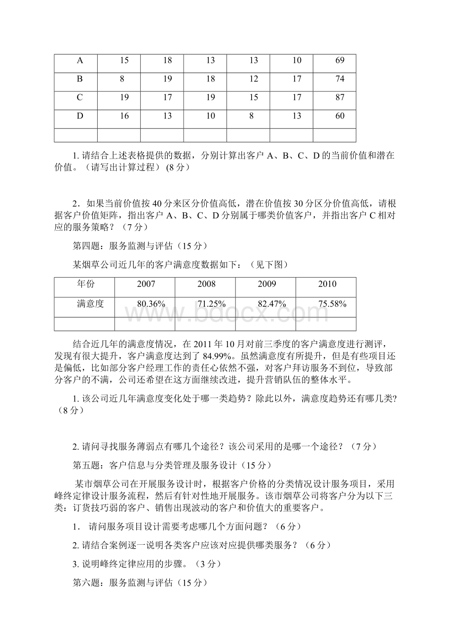 烟草专卖高级服务营销试题Word格式文档下载.docx_第2页