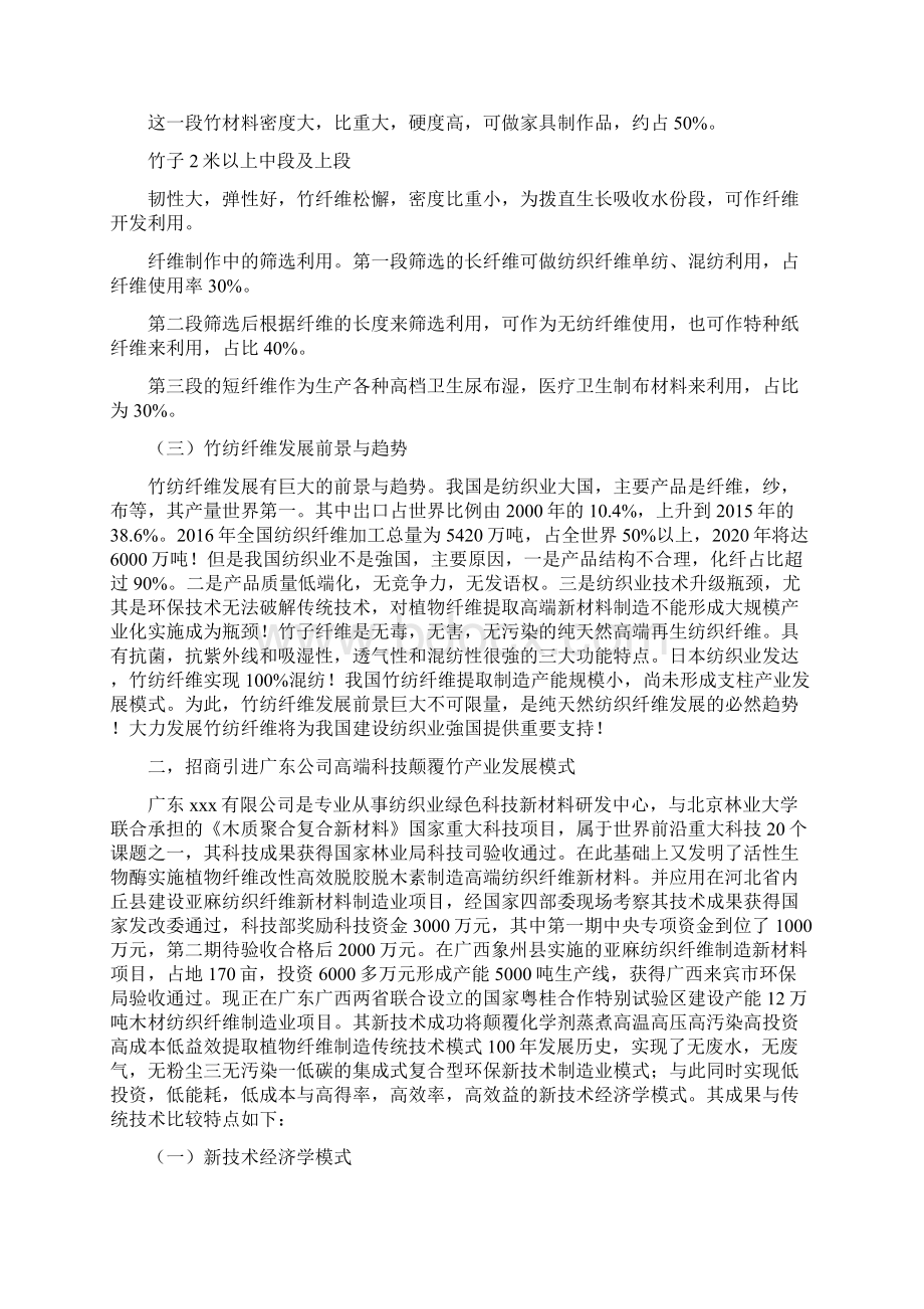 竹纺高端纤维新材料制造产业园重大建设项目实施方案要点Word文档下载推荐.docx_第2页