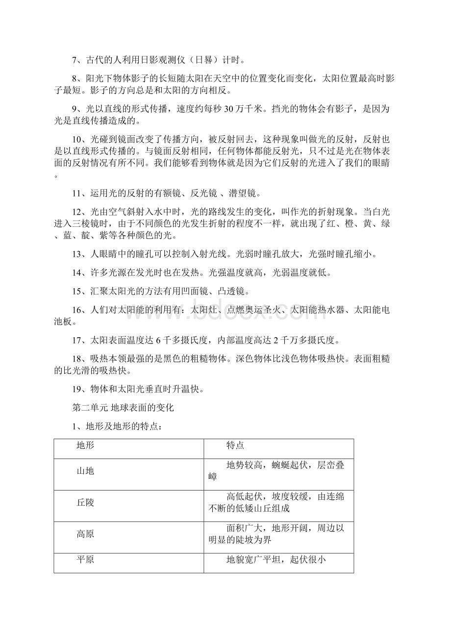 秋最新改版教科版五年级上册科学知识点总结与归纳.docx_第2页