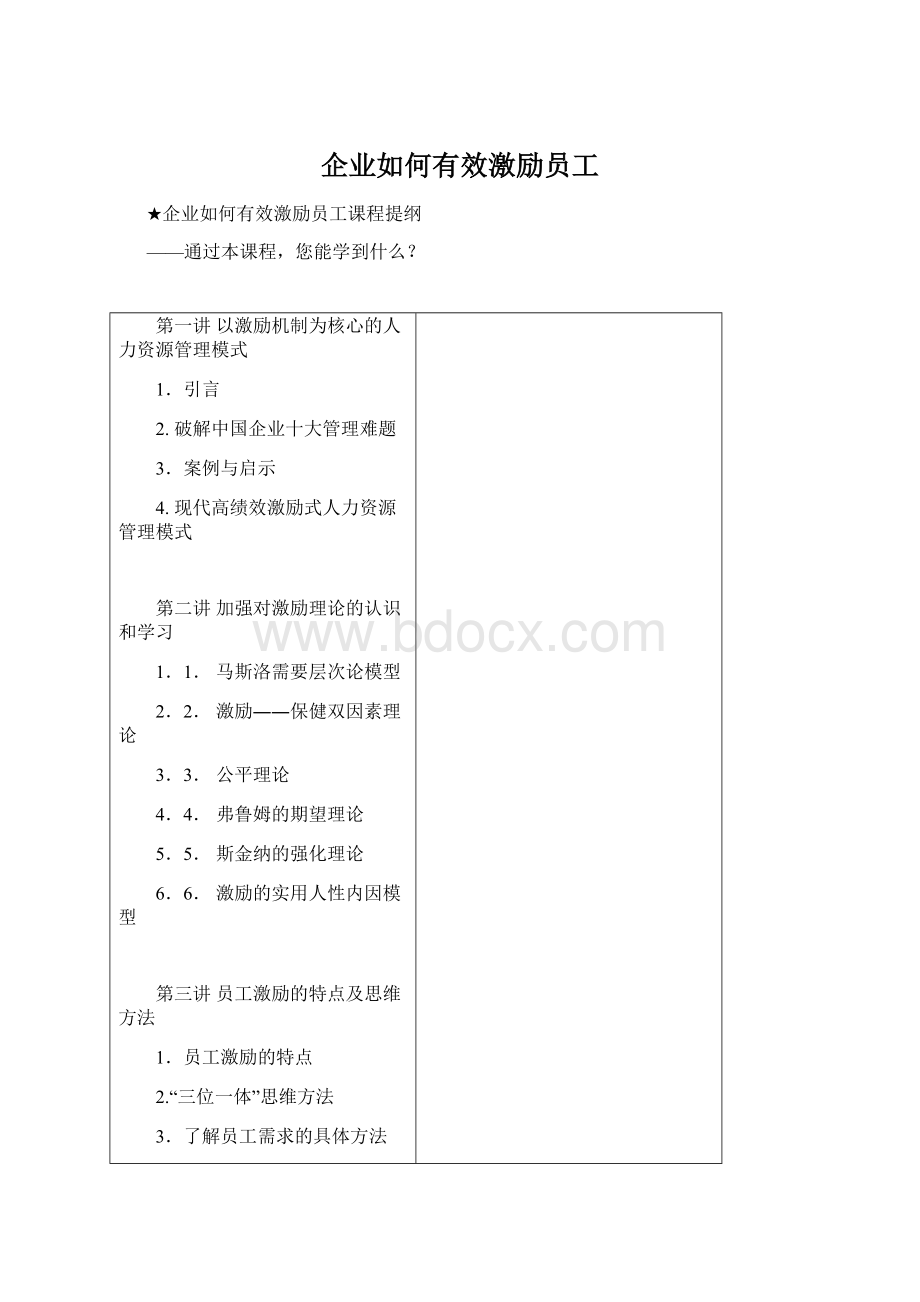 企业如何有效激励员工Word格式.docx_第1页