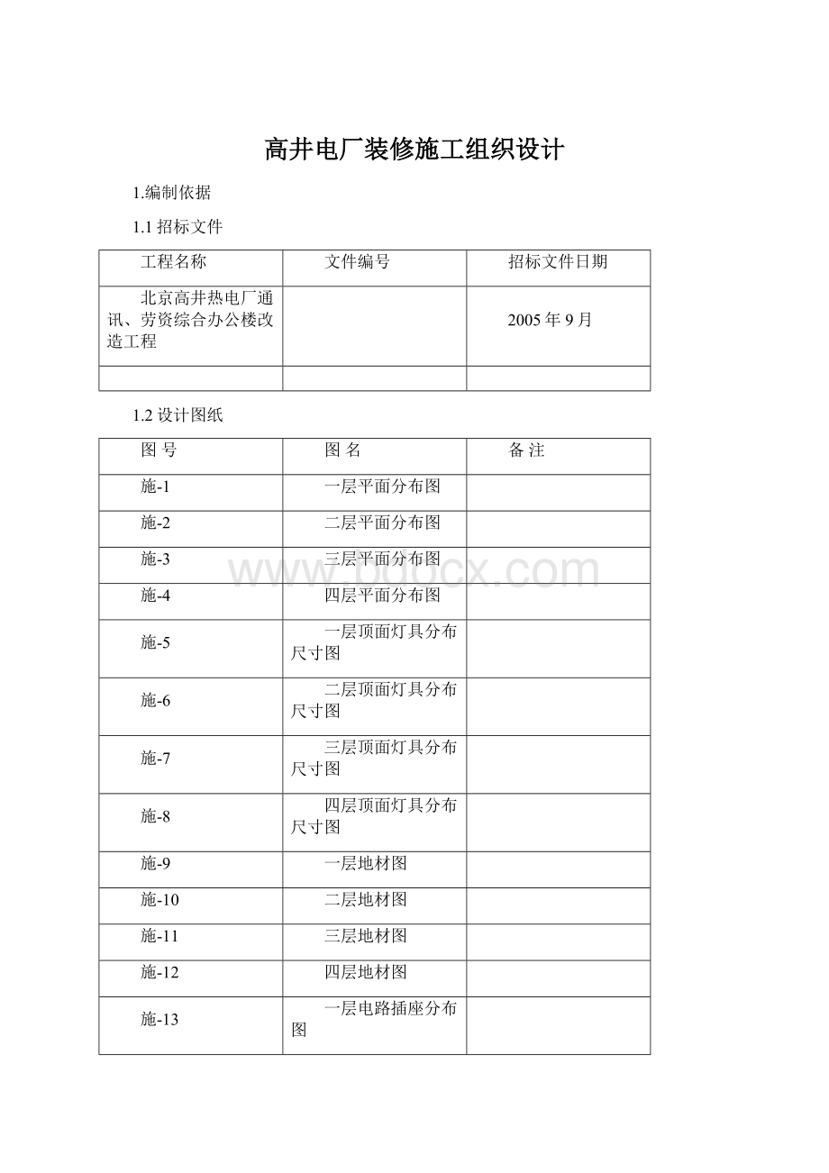 高井电厂装修施工组织设计.docx_第1页