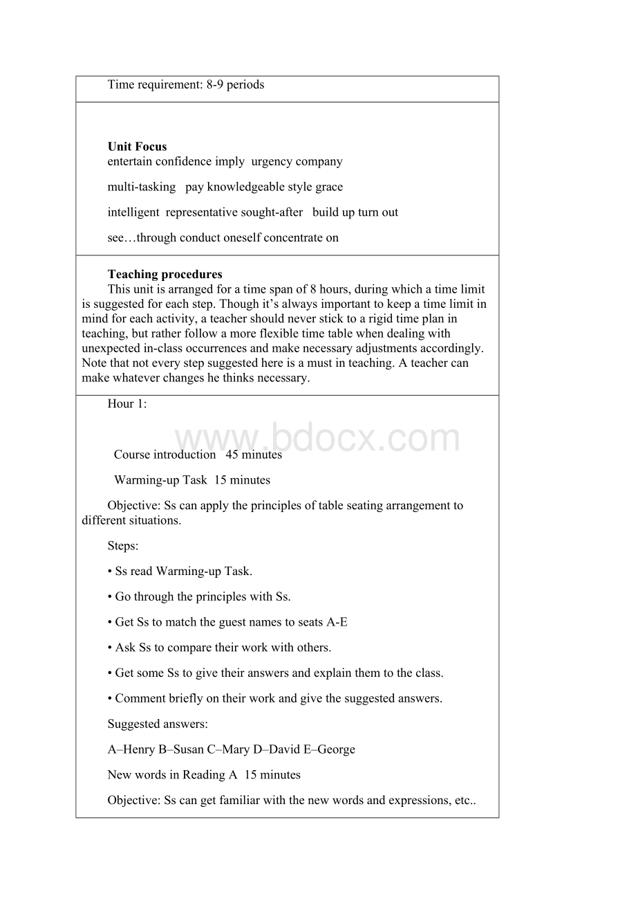 新职业英语1 unit 3 Teaching plan.docx_第2页