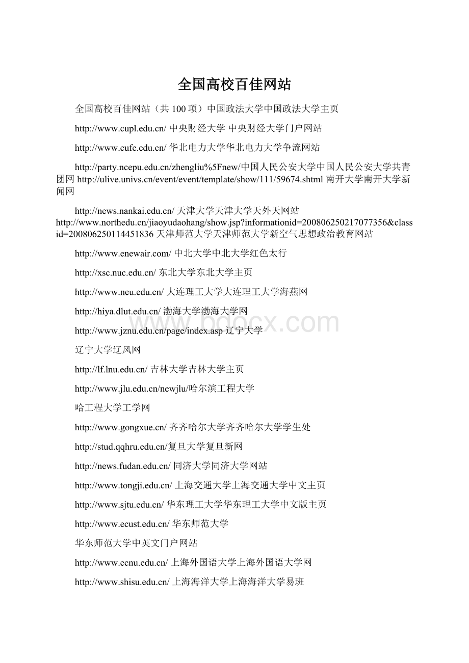 全国高校百佳网站.docx_第1页