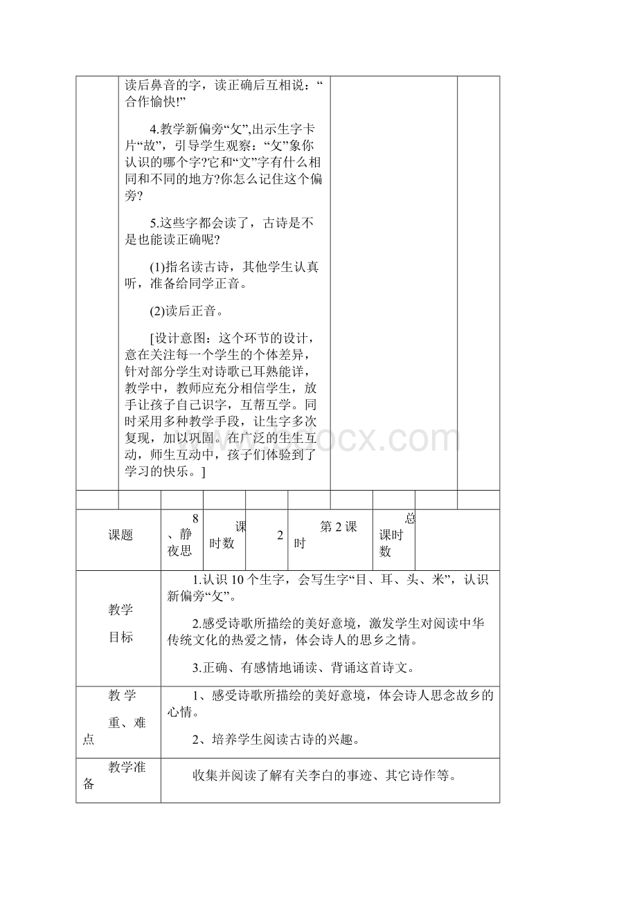 人教育版小学一年级下册第四单元教案电子版.docx_第3页