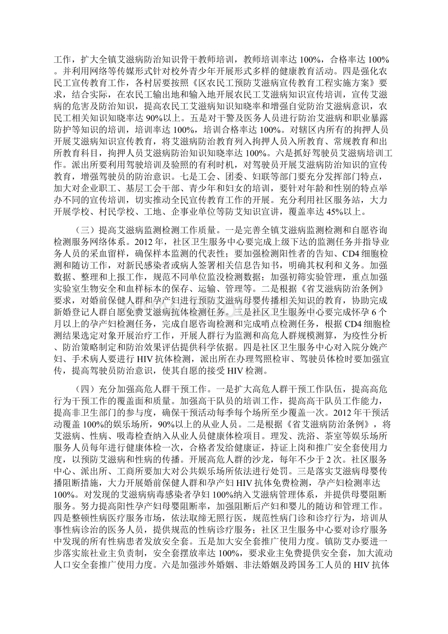 村镇艾滋防控工作方案精品策划方案Word文档下载推荐.docx_第2页