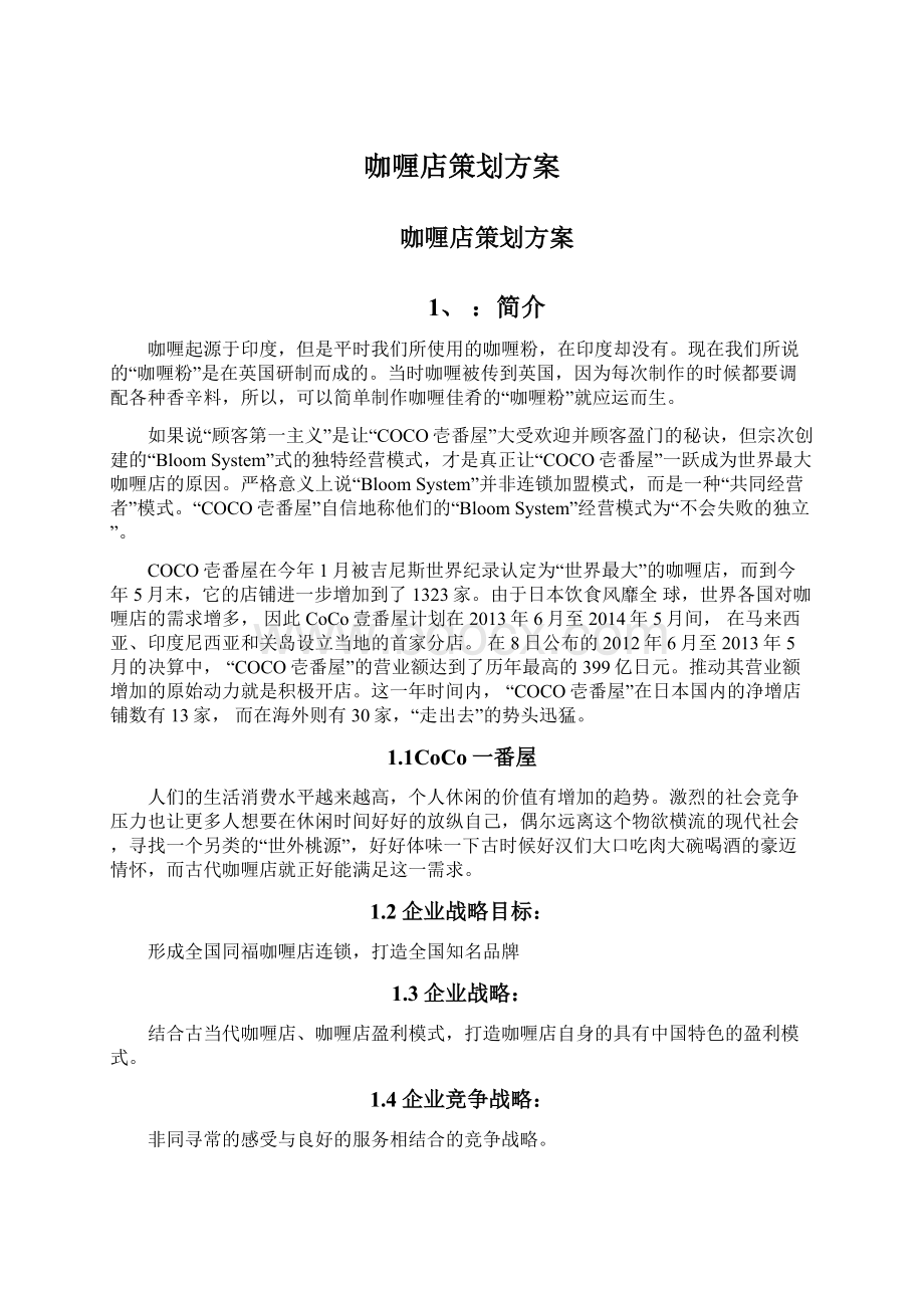 咖喱店策划方案.docx_第1页