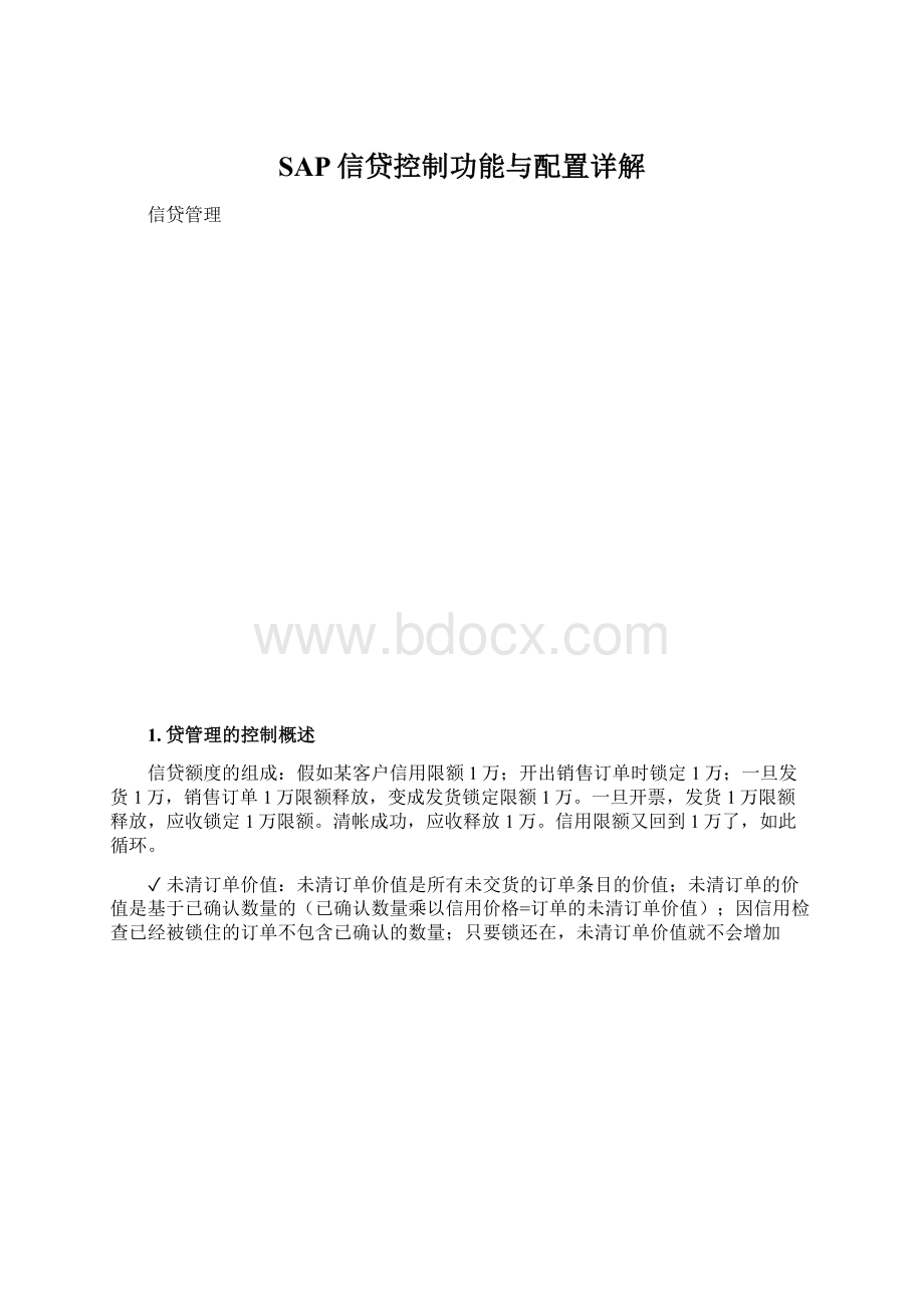 SAP信贷控制功能与配置详解.docx