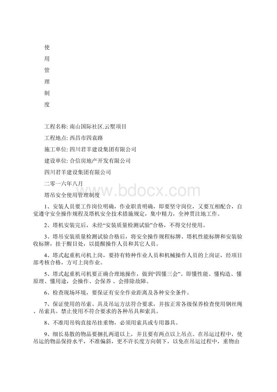 塔吊使用管理制度Word文档下载推荐.docx_第2页