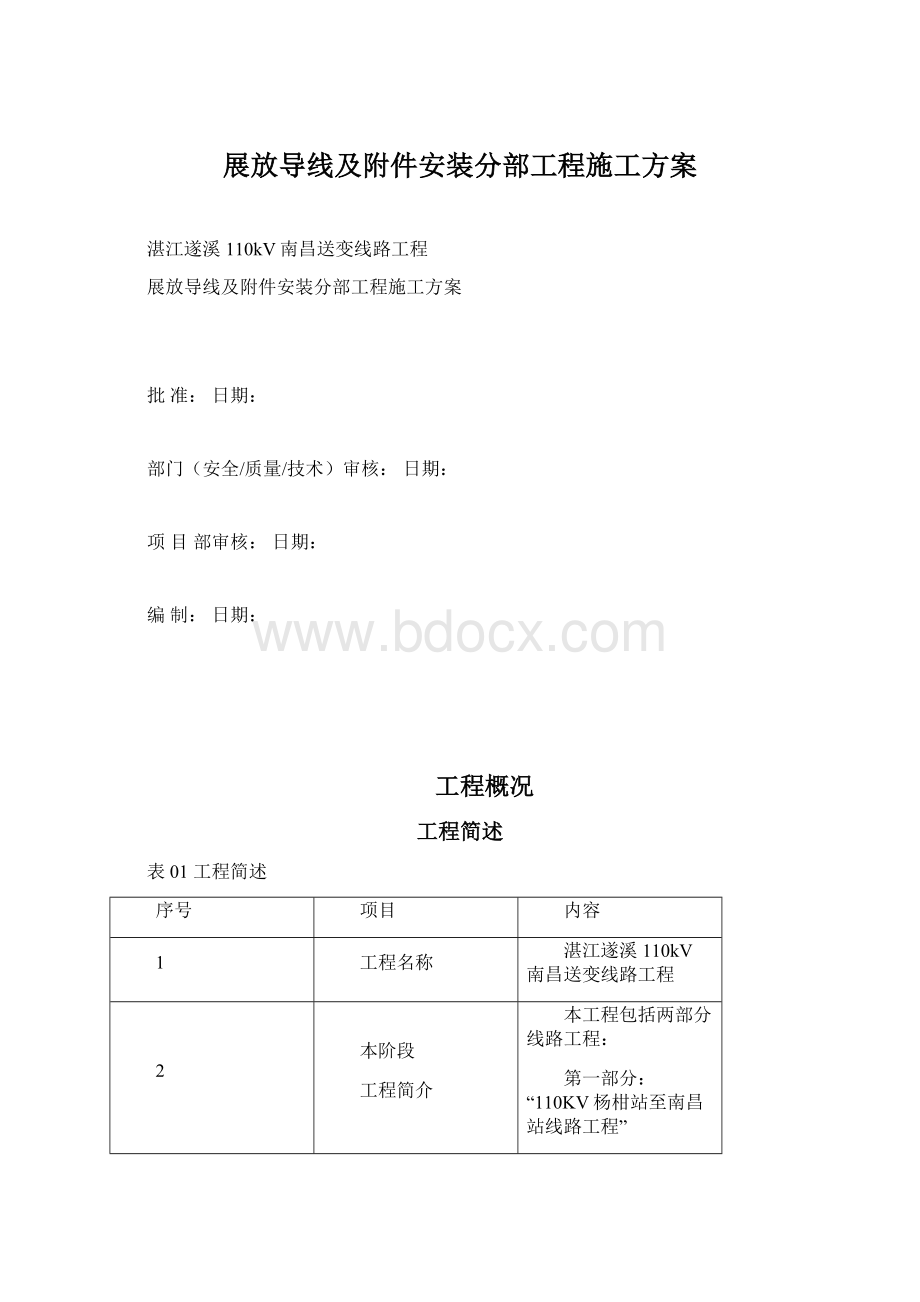 展放导线及附件安装分部工程施工方案.docx_第1页