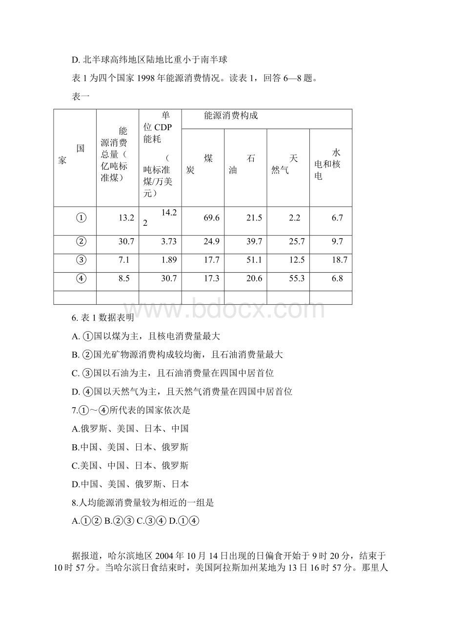 高考江西卷文科综合试题及参考答案Word格式.docx_第3页