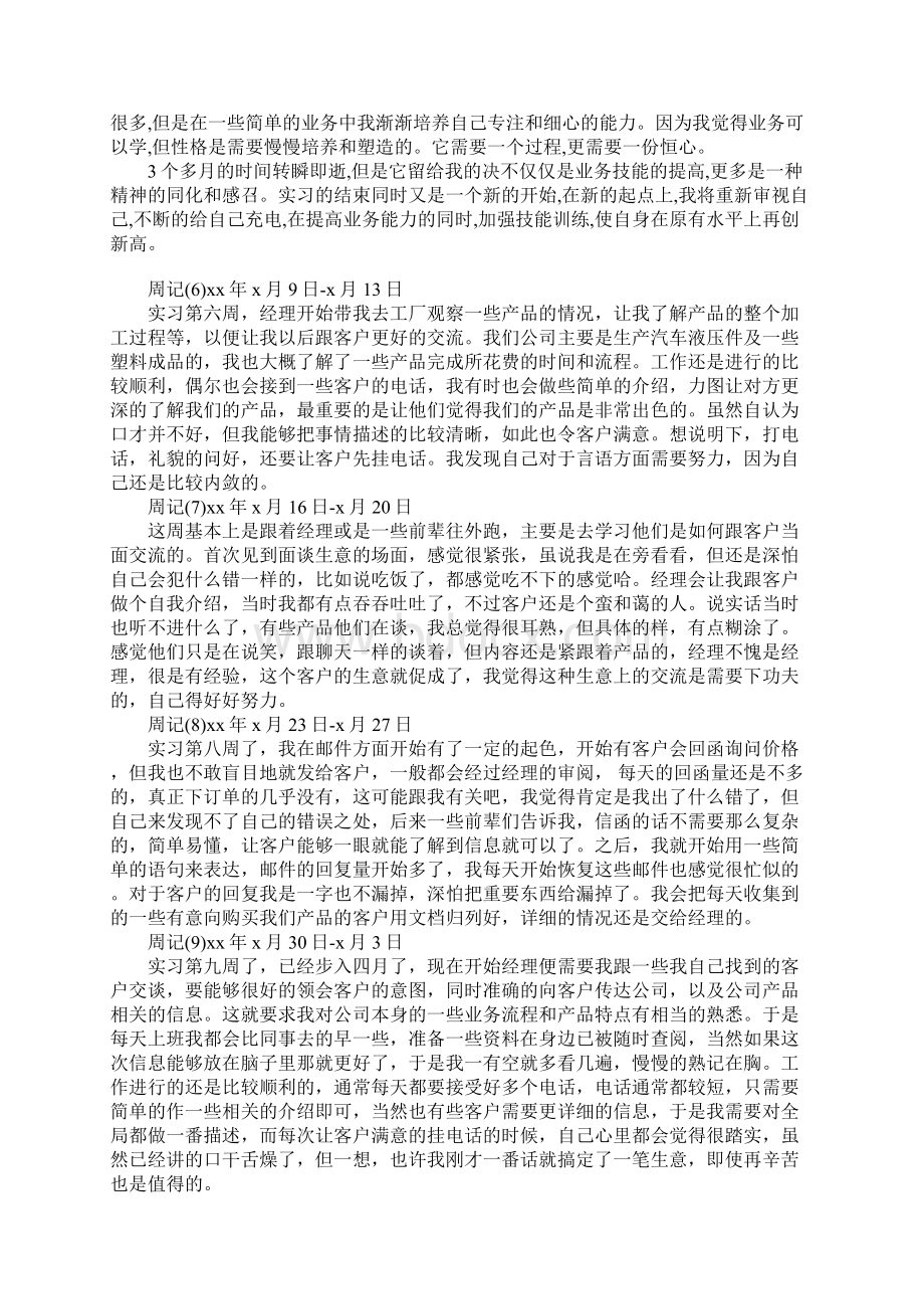 XX外贸业务员实习周记范本.docx_第3页