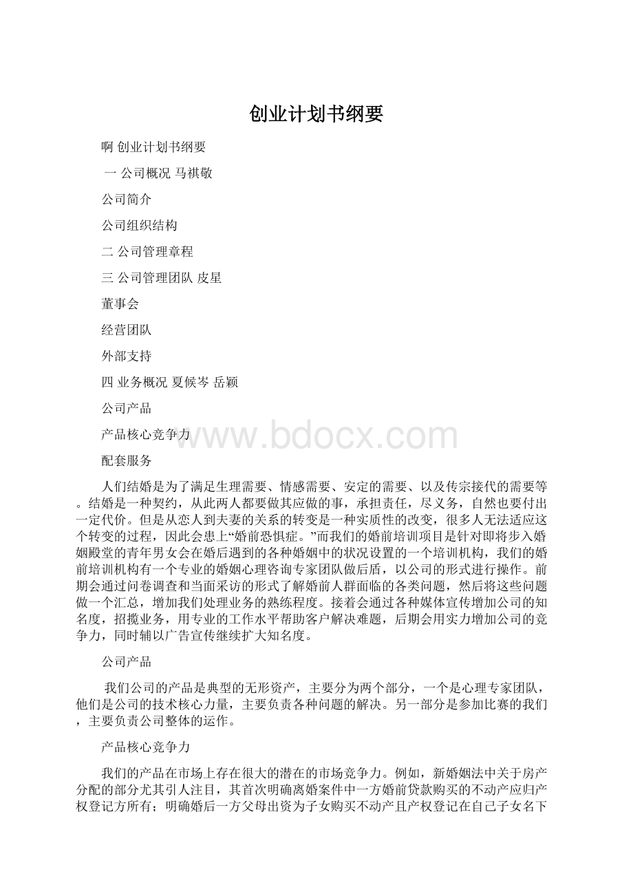 创业计划书纲要.docx