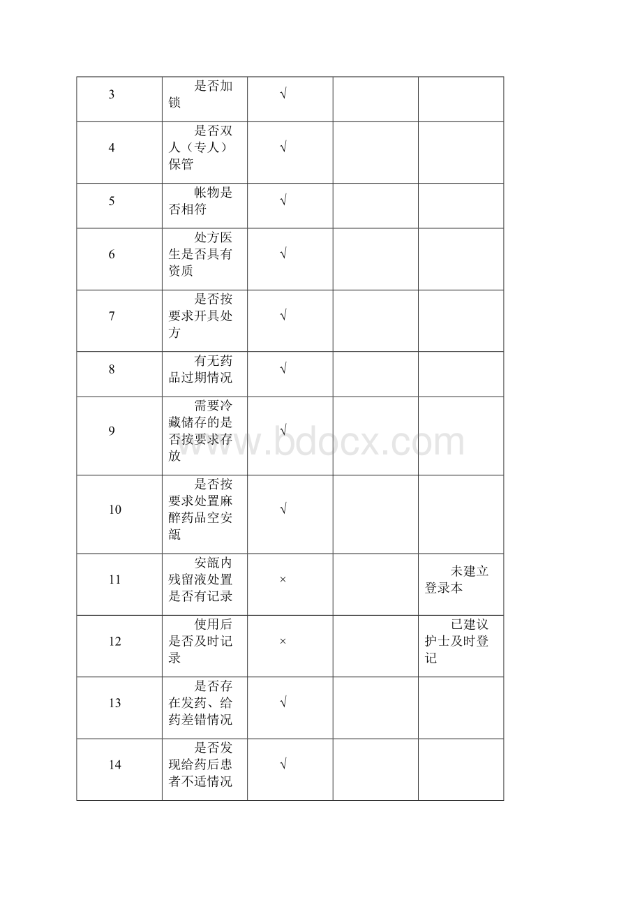 特殊药品督查记录表.docx_第3页