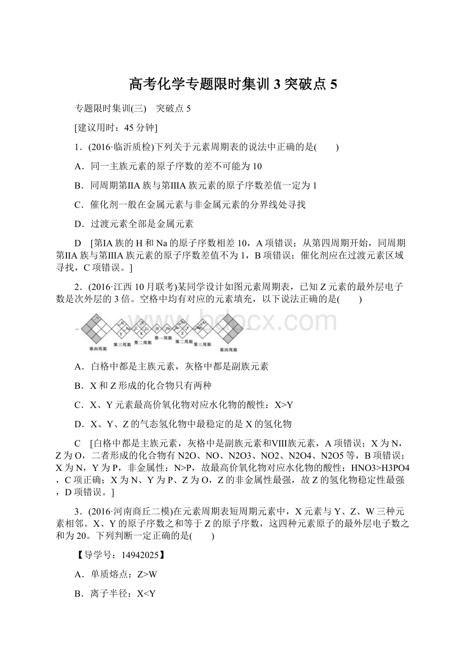 高考化学专题限时集训3突破点5.docx