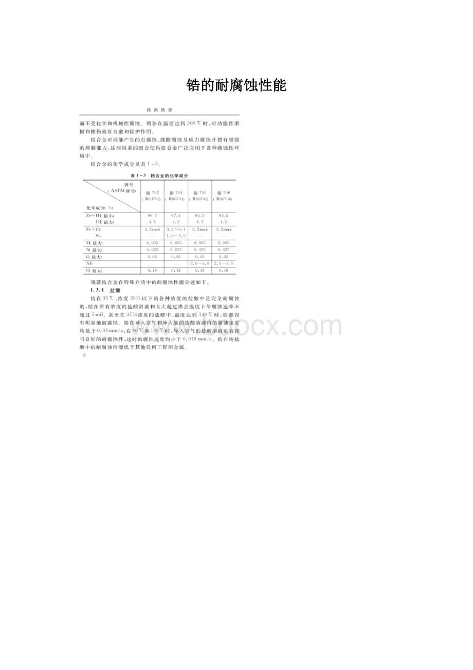 锆的耐腐蚀性能Word格式.docx