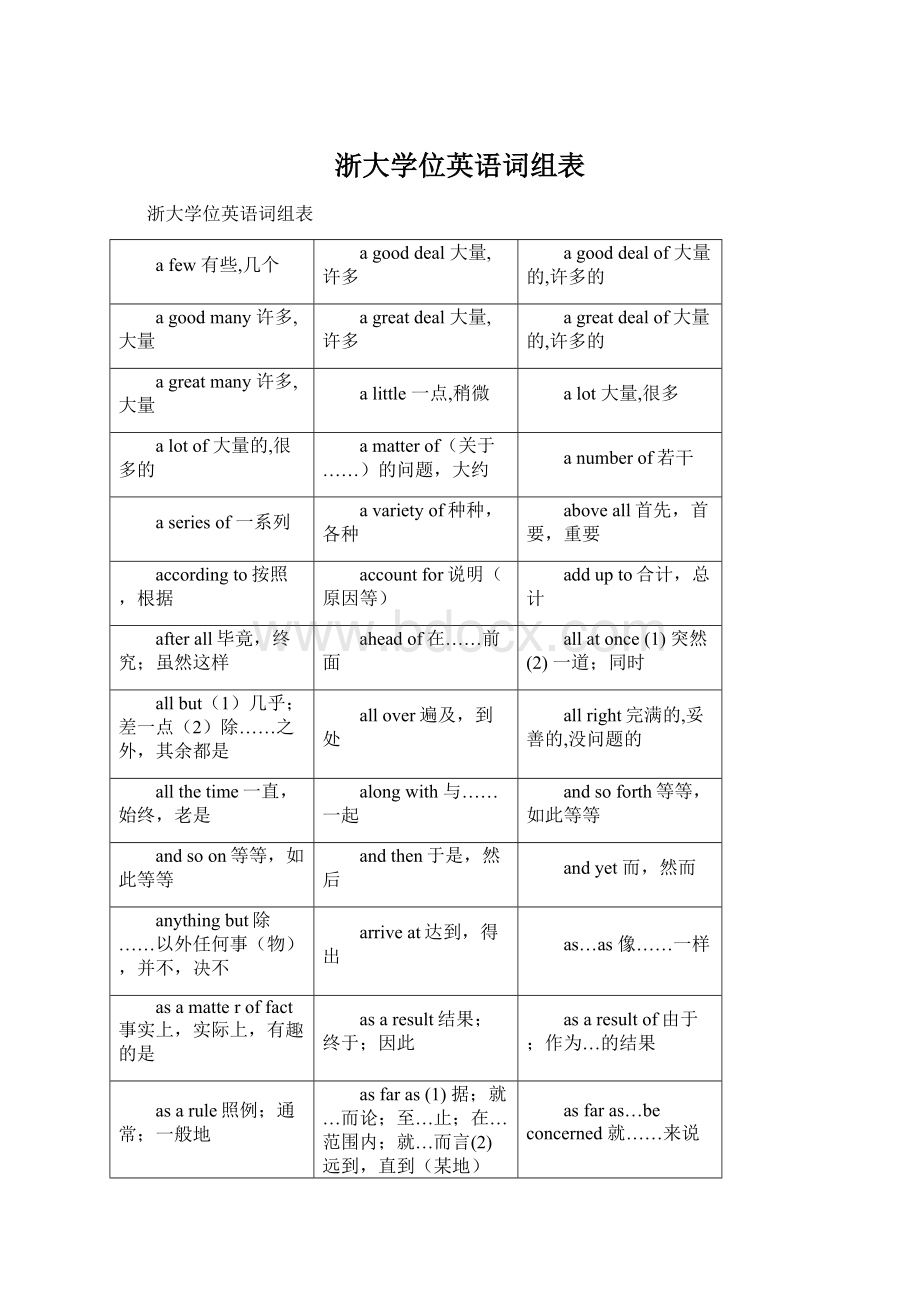 浙大学位英语词组表.docx_第1页