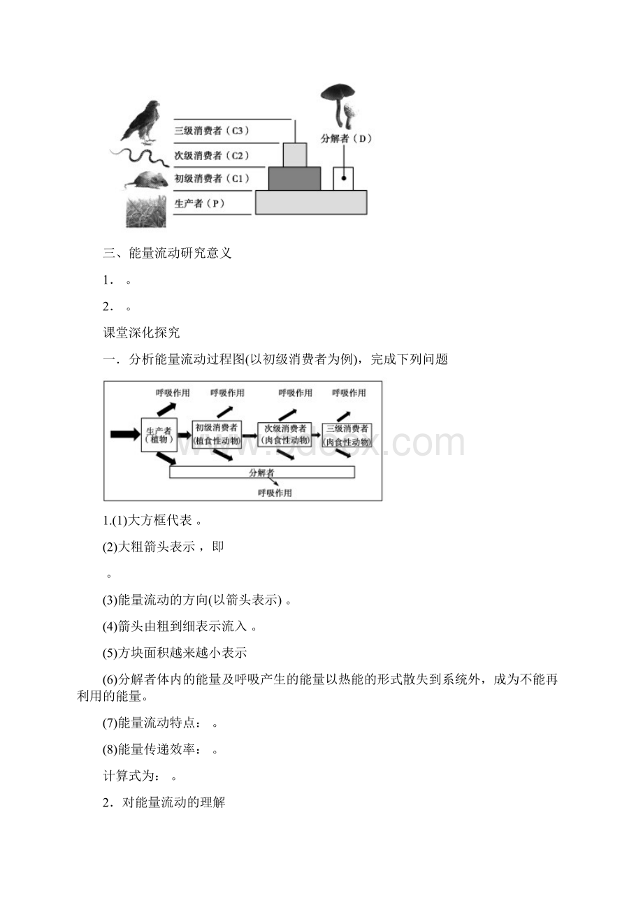 届高考生物一轮复习学案第9单元 生态系统的能量流动.docx_第2页