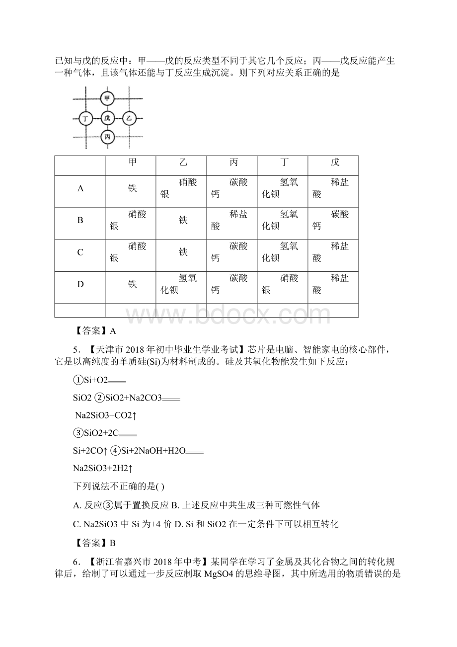 中考化学各地考题分类练习卷 选择题专题.docx_第2页