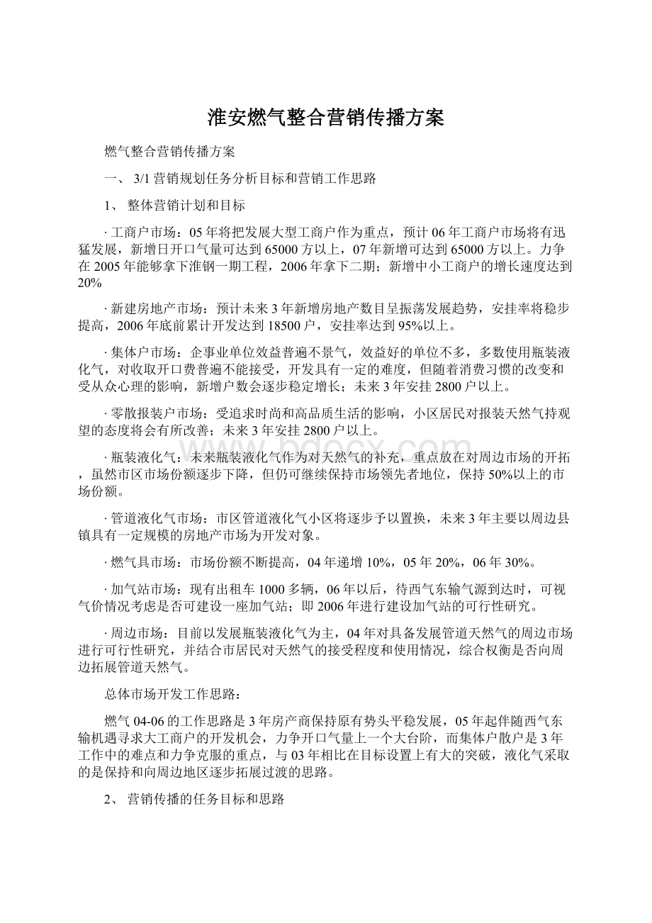 淮安燃气整合营销传播方案.docx