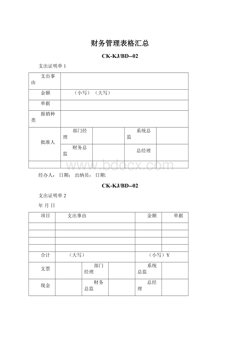 财务管理表格汇总.docx