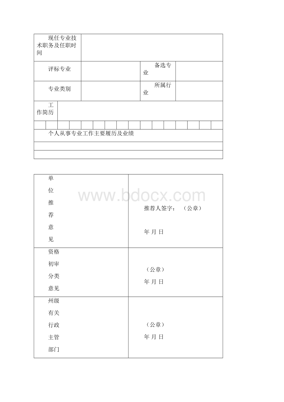 大理州公共资源交易评标专家库成员 资格申请表Word文件下载.docx_第3页