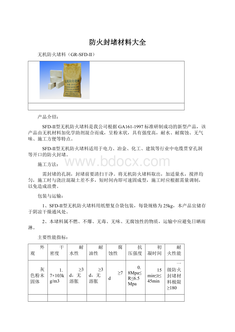 防火封堵材料大全.docx_第1页