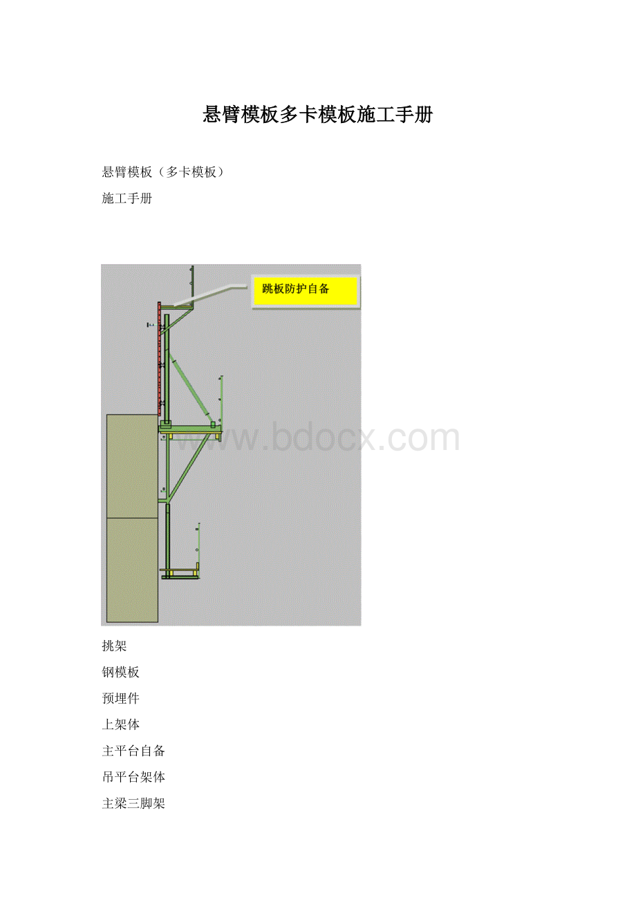 悬臂模板多卡模板施工手册Word格式.docx_第1页