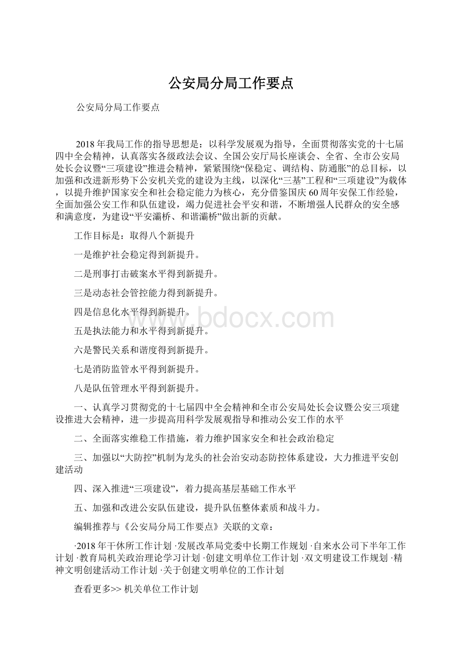 公安局分局工作要点Word文件下载.docx_第1页