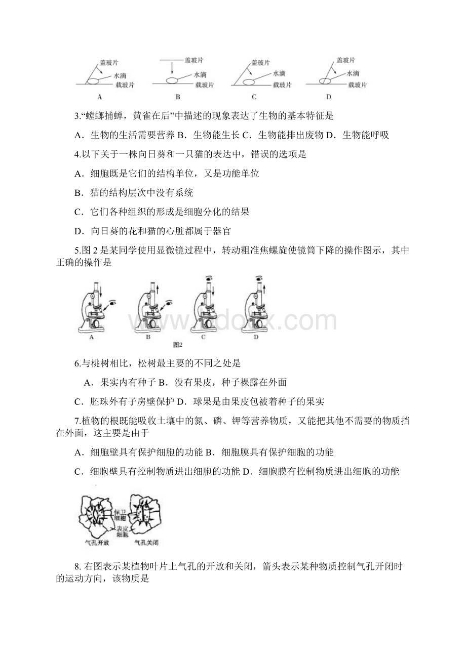 山东胜利七中1819学度度初一上学期年中考试生物.docx_第2页