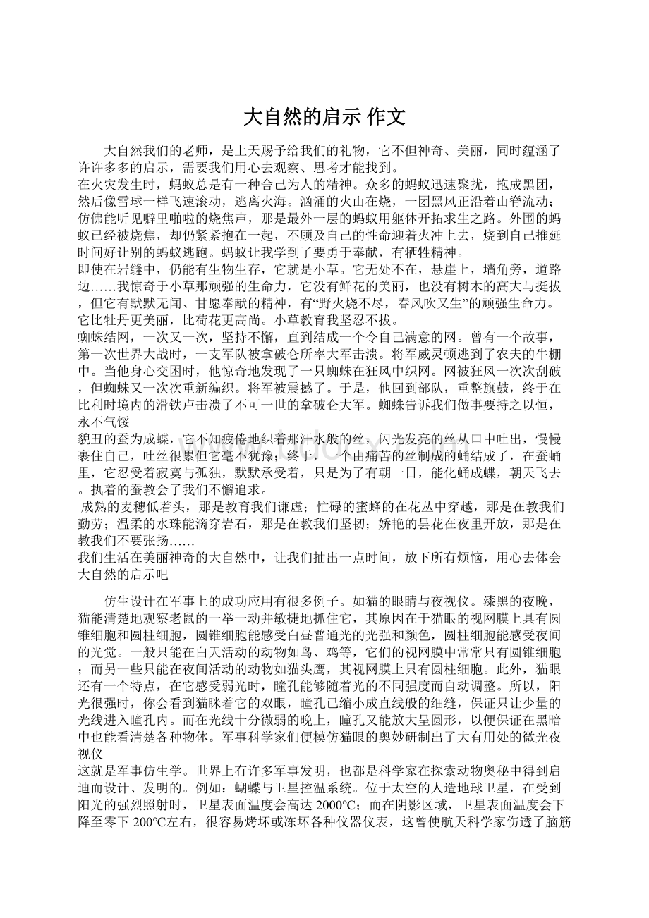 大自然的启示作文Word下载.docx