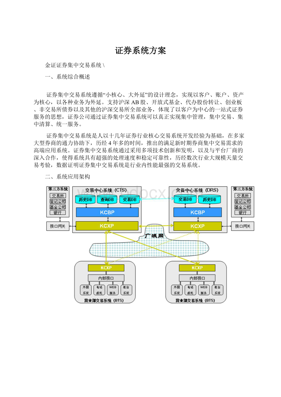 证券系统方案Word格式文档下载.docx_第1页