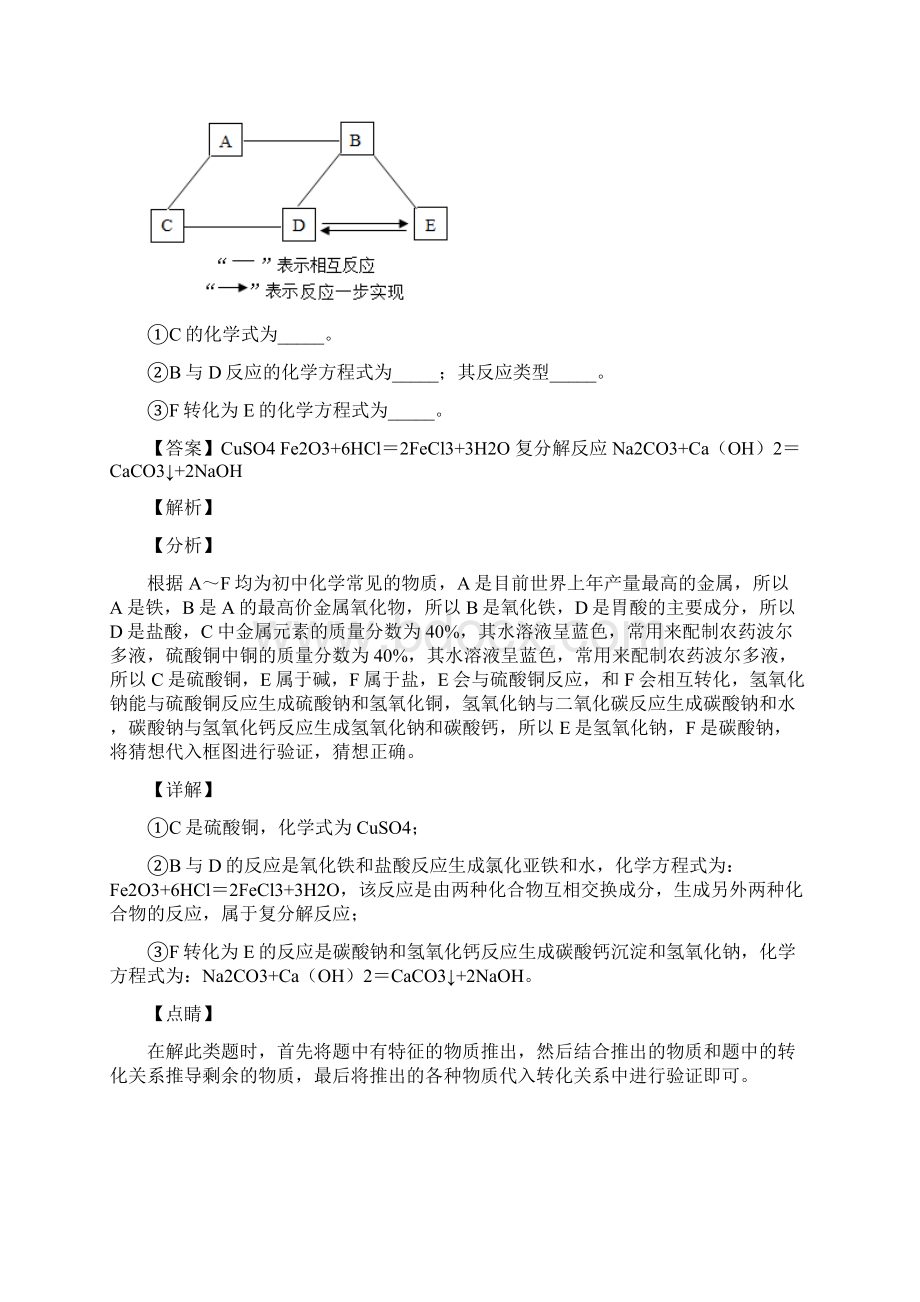 中考化学推断题专题训练试题.docx_第2页