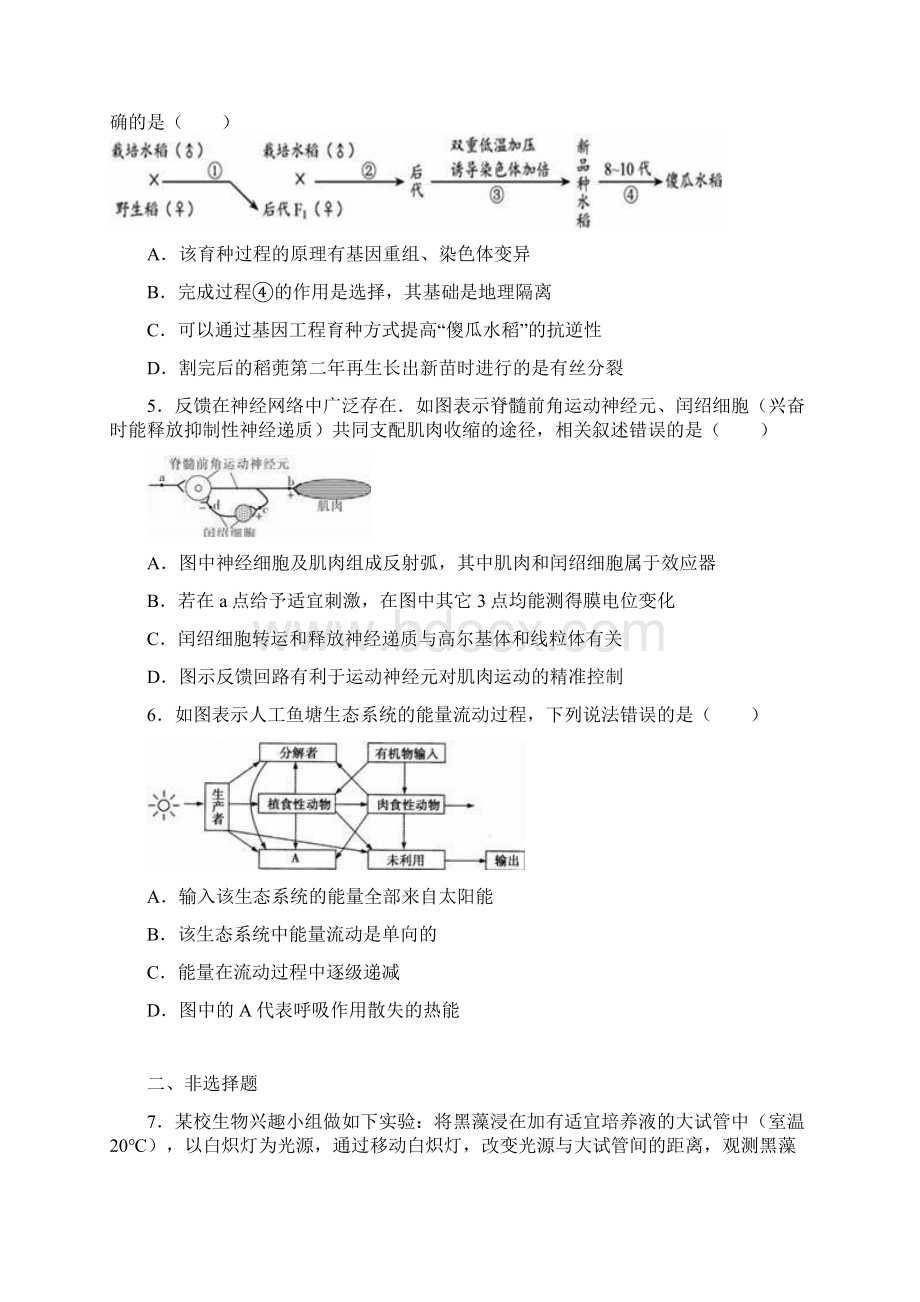 生物高考模拟卷高三生物试题及答案广州市高考生物考前训练Word文档格式.docx_第2页