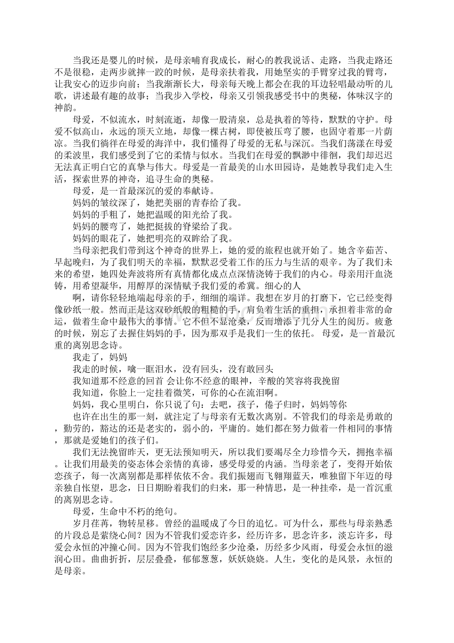 演讲稿母爱Word格式文档下载.docx_第2页