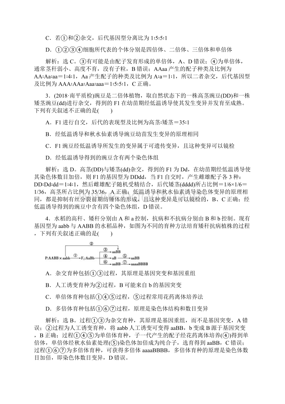 届高考生物总复习第七单元生物变异育种与进化第23讲染色体变异与育种提考能强化通关新人教版.docx_第2页