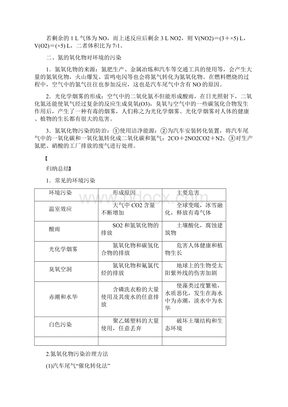 最新高中化学专题4硫氮和可持续发展第二单元生产生活中的含氮化合物第1课时学案苏教版必修1.docx_第3页