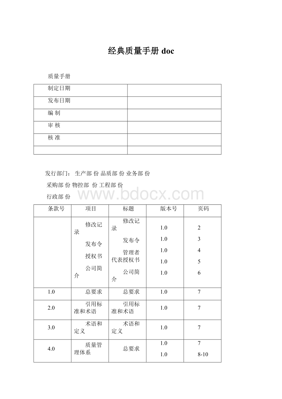 经典质量手册doc.docx_第1页