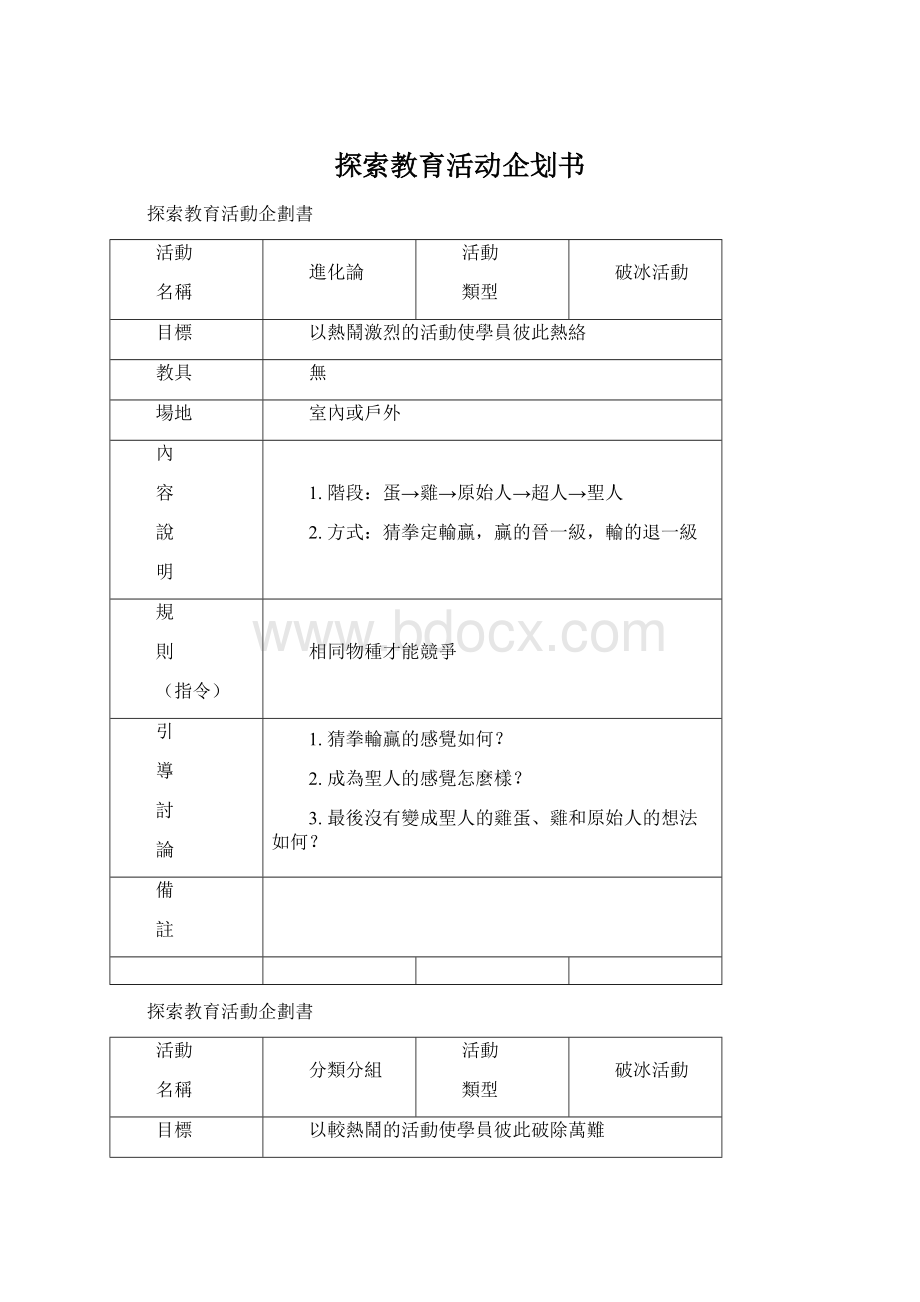 探索教育活动企划书Word格式文档下载.docx_第1页