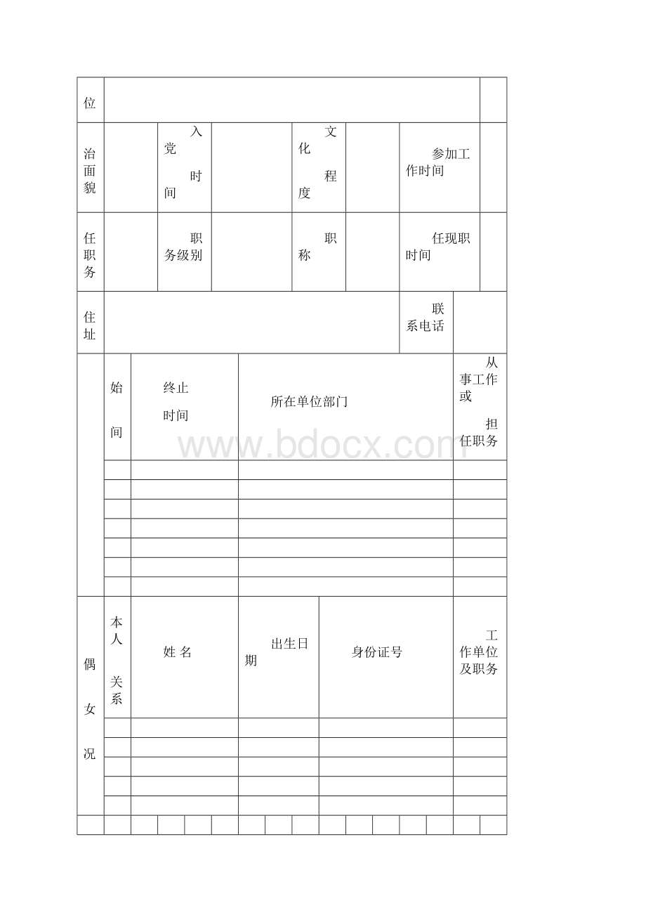 党员领导干部廉政档案信息采集表Word格式.docx_第2页