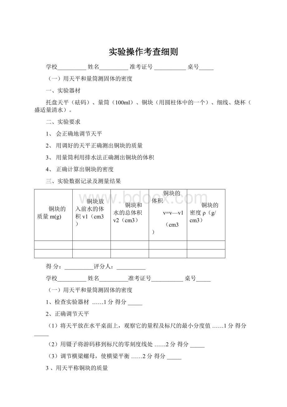 实验操作考查细则文档格式.docx