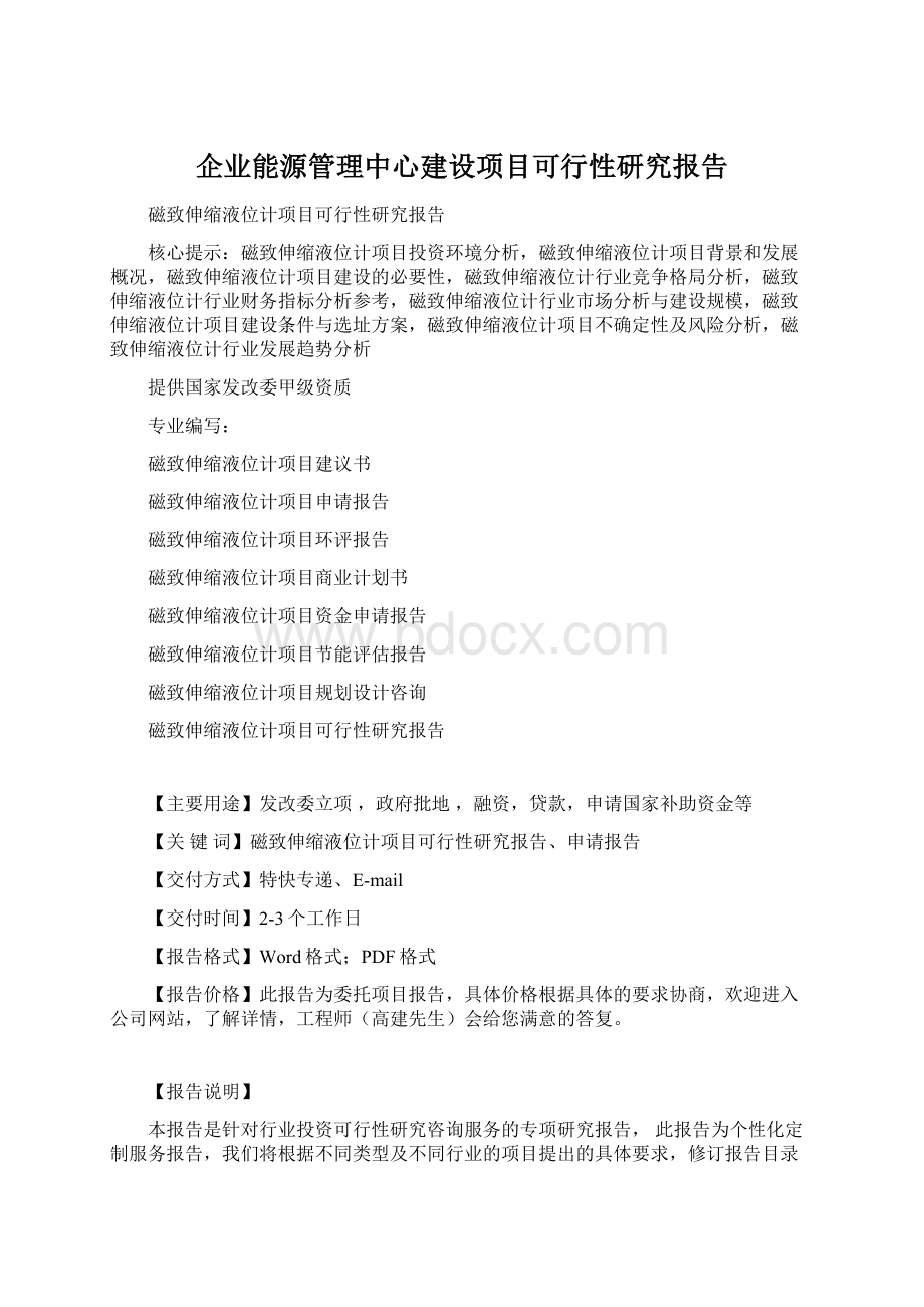 企业能源管理中心建设项目可行性研究报告.docx