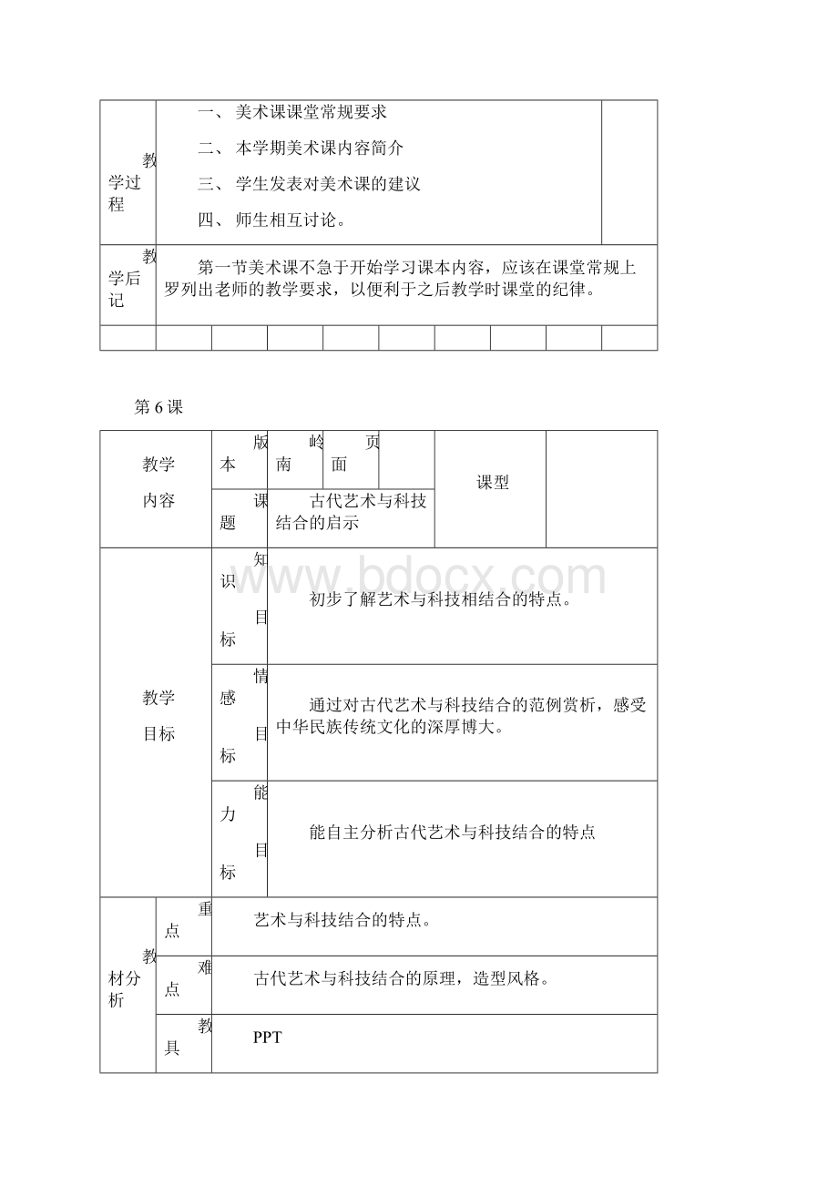 七年级美术上册 全一册教案 岭南版Word文件下载.docx_第3页