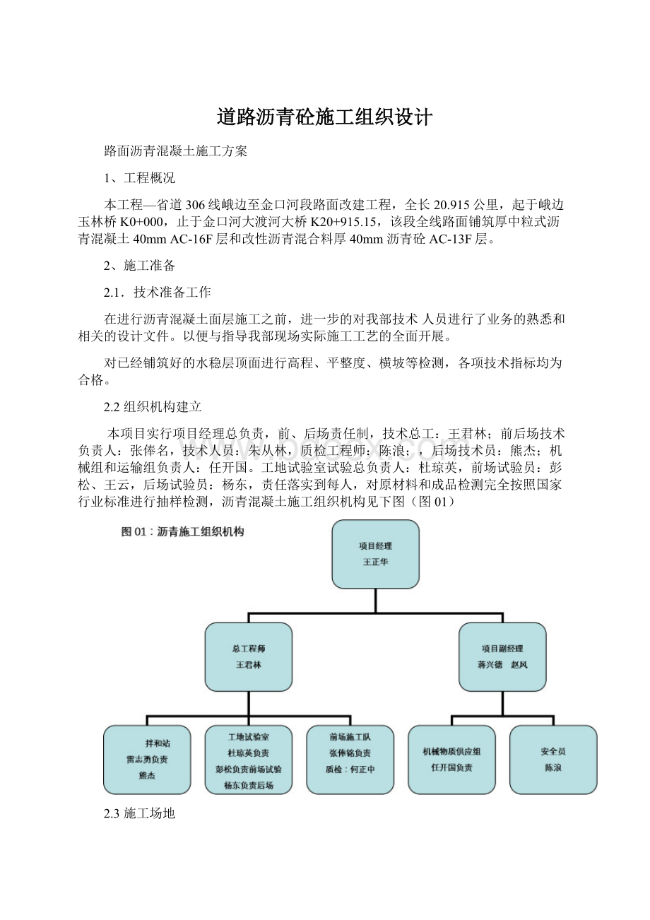 道路沥青砼施工组织设计.docx