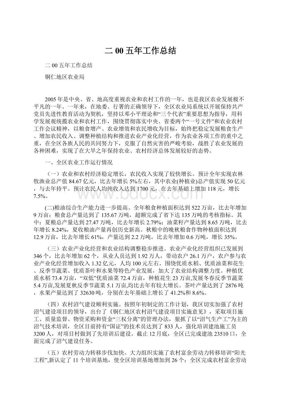 二00五年工作总结Word格式文档下载.docx_第1页