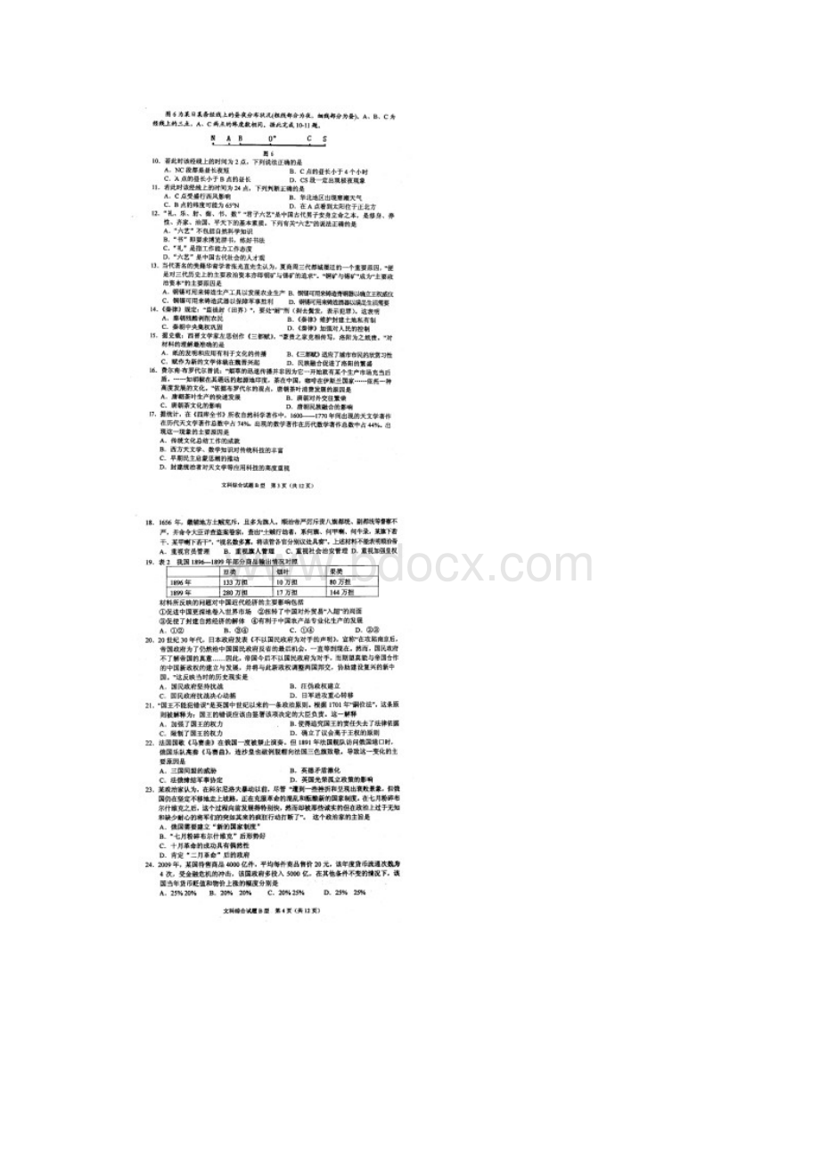 湖北省襄樊黄冈荆州宜昌孝感十堰六市高三年级联合考试文科综合试题高清扫描版doc.docx_第2页