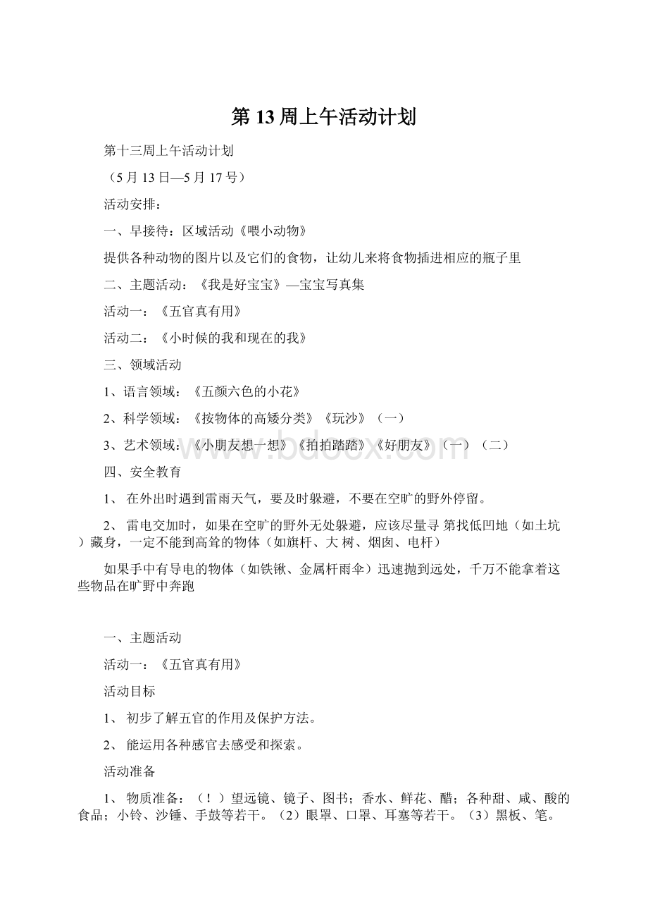 第13周上午活动计划.docx_第1页