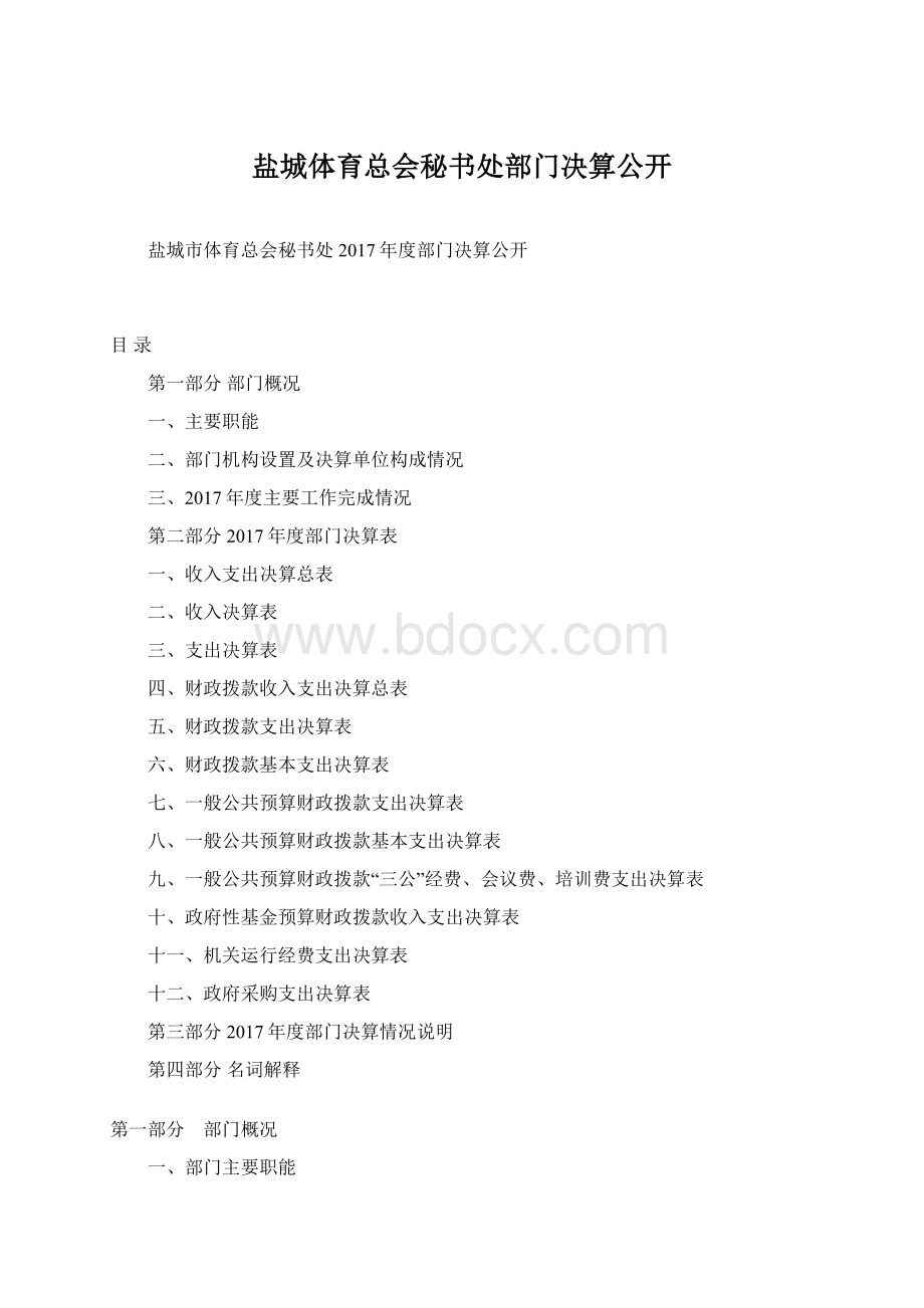 盐城体育总会秘书处部门决算公开Word文件下载.docx